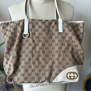 Gucci Brown and Cream Tote Bag